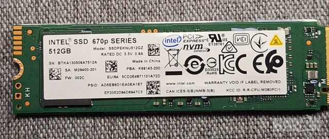 512 GB PCIe 3.0 ×4 с NVMe LENOVO, снимка 3 - Твърди дискове - 53679222