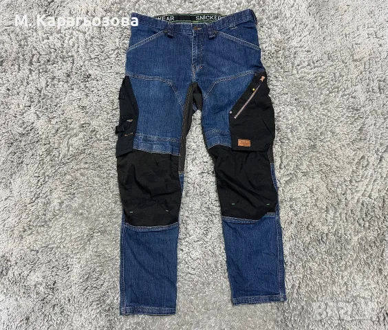 Snickers FlexiWork Denim Trousers, Размер 52, снимка 2 - Панталони - 56230194