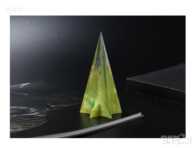 3d конус звезда Висока Пирамида Кристал връх  силиконов молд форма калъп за шоколад гипс смола свещ, снимка 2 - Форми - 36224085