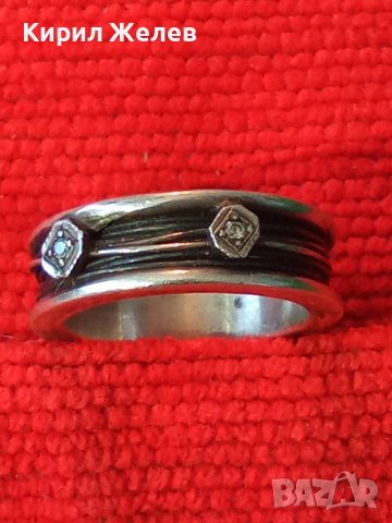 ДИАМАНТЕН СКЪПОЦЕНЕН СРЕБЪРЕН АРТ ПРЪСТЕН ОКСИДИРАНО СРЕБРО 925 с 2 ЛАБОРАТОРНИ БРИЛЯНТА 38296, снимка 4 - Пръстени - 40932513