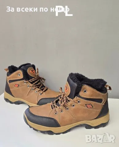 Зимни мъжки обувки с топъл настар CH-90068 KNAKI, снимка 3 - Мъжки боти - 47711551