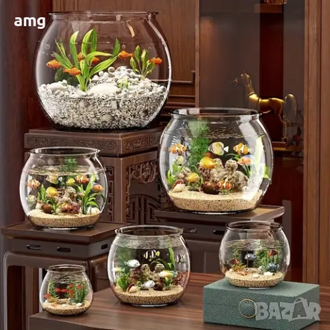 Голям Кръгъл Аквариум 11л 30х30см, снимка 7 - Декорация за дома - 51467806