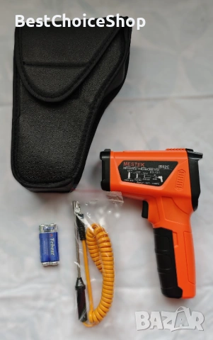 MESTEK инфрачервен термометър цифров лазерен измервател на температура с K-проб – -50°C до 800°C, снимка 7 - Други инструменти - 53194699
