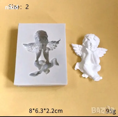Ангел седнал 2 вида силиконов молд форма фондан шоколад гипс , снимка 3 - Форми - 49101359