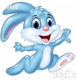 Заек Зайче Бъгс Бъни малък самозалепващ стикер лепенка за стена мебел детска стая и др