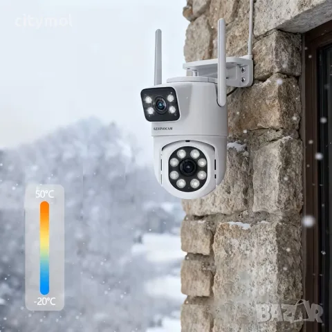 Smart Двойна Wi-Fi Камера с Две Лещи – Българско Меню! Нощно виждане, снимка 8 - IP камери - 56163121