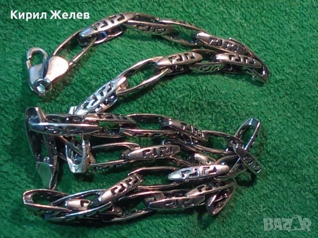 РАЗКОШЕН СРЕБЪРЕН ЛАНЕЦ със СТИЛИЗИРАНА ВЕРСАЧЕ ОРНАМЕНТИКА СРЕБРО 925 с БЯЛА ПОЗЛАТА 45580, снимка 4 - Колиета, медальони, синджири - 45955263