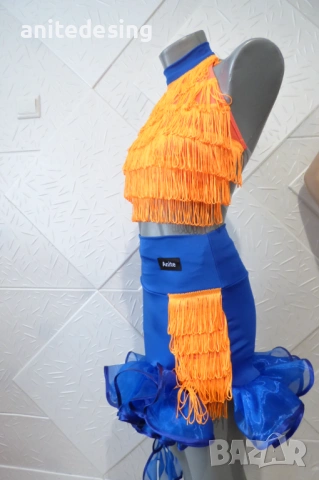 Рокля за спортни танци комбинация между черно и бяло, снимка 4 - Детски рокли и поли - 49063493