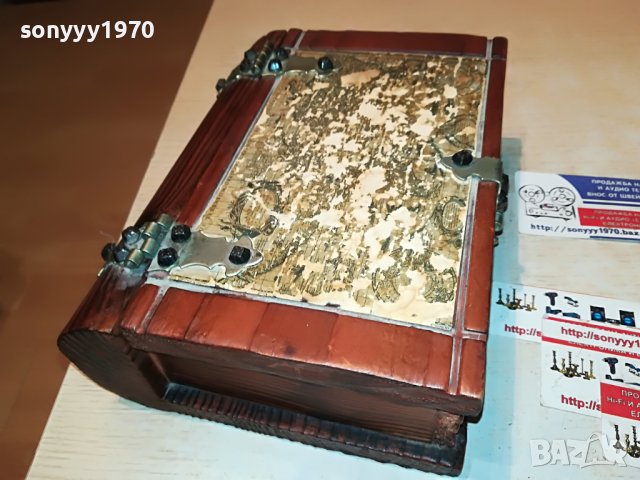 КУТИЯ КНИГА С МЕТАЛЕН ОБКОВ-ВНОС ФРАНЦИЯ 3004231032, снимка 4 - Антикварни и старинни предмети - 40533957