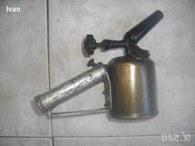 Френско Старо Качество Мини Бензинова Лампа Горелка-Старинна-Отлична-LAHNEL-0,5L-Масивна-Колекционер, снимка 10 - Други инструменти - 44493455
