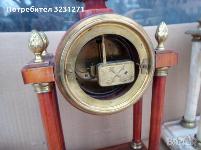 Лот 3бр. каминни/портални старинни часовници/Франция, снимка 9 - Антикварни и старинни предмети - 34836020