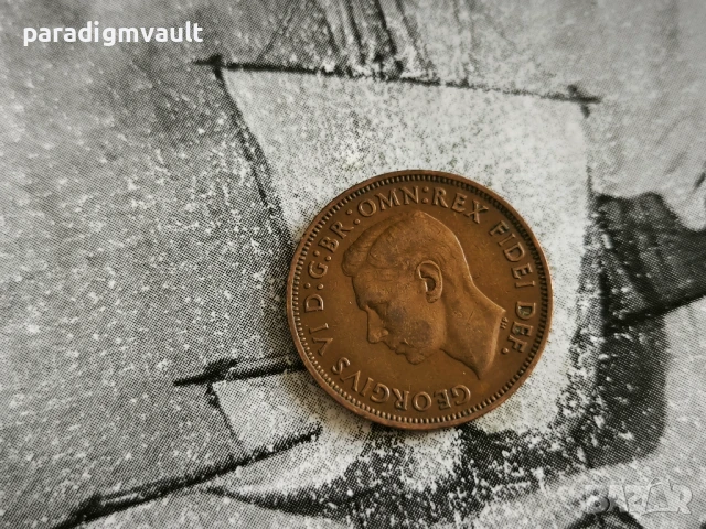 Монета - Великобритания - 1/2 (половин) пени | 1949г., снимка 2 - Нумизматика и бонистика - 51321161