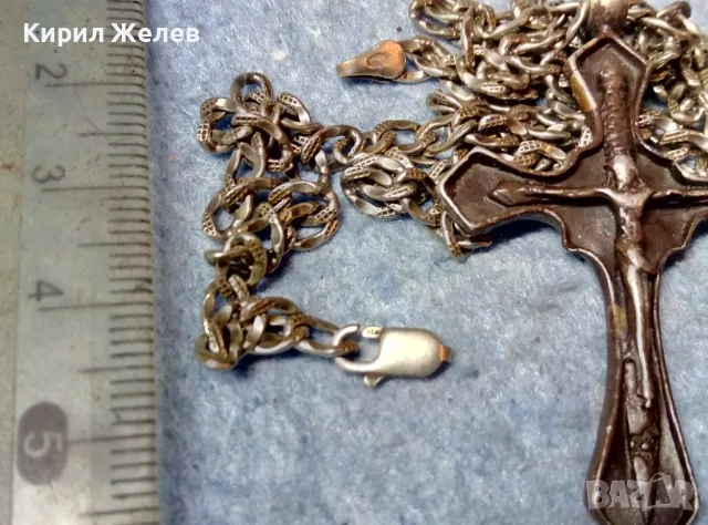 ГОЛЯМ СРЕБЪРЕН КРЪСТ ОКСИДИРАНО СРЕБРО ВИСОКА ПРОБА със СРЕБЪРНА ВЕРИЖКА СРЕБРО 925 АРТ КРЪСТ 40219, снимка 6 - Колиета, медальони, синджири - 49246402