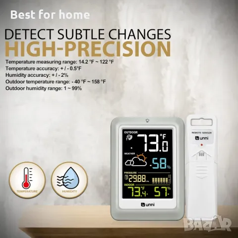 Безжична метеорологична станция UNNI 585C цветна, снимка 5 - Друга електроника - 48694359