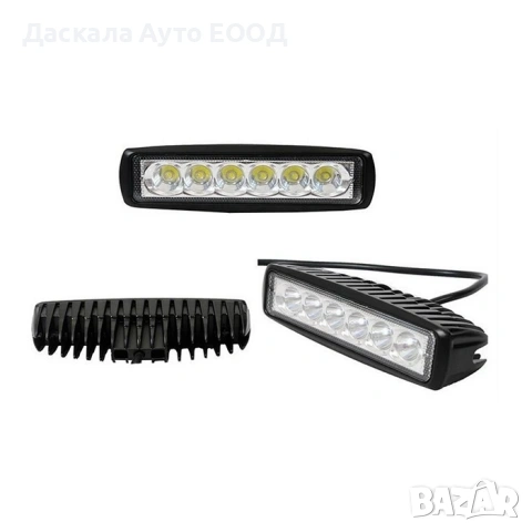 1бр. ЛЕД LED BAR халоген , прожектор с 6 диода 18W , 12-24V, снимка 3 - Части - 53798076