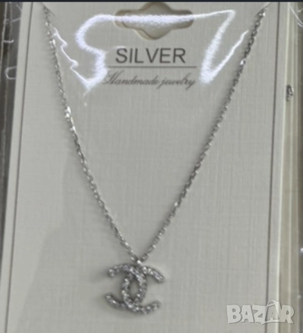 Сребърно колие с елегантна висулка – стил и блясък за всякакъв повод chanel, снимка 4 - Колиета, медальони, синджири - 51926376