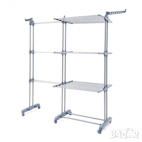 Вертикален сгъваем и разтегателен сушилник за дрехи XL с колелца, снимка 7 - Други стоки за дома - 52488039