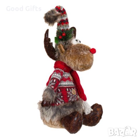 Коледно еленче, седящо, 39см, снимка 2 - Декорация за дома - 42719033