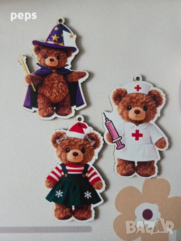 Дървен ключодържател мече с име, снимка 4 - Други - 53400761