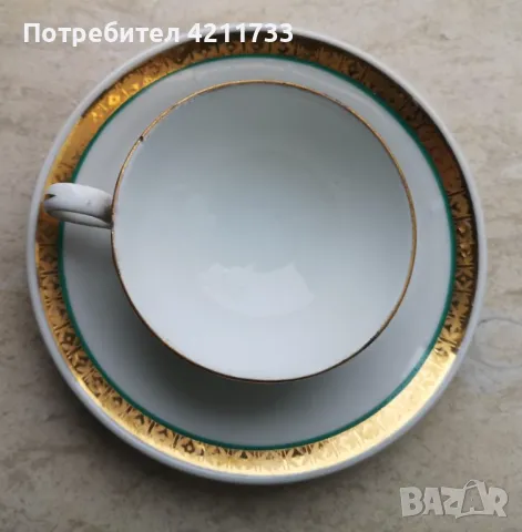 4 чаши за кафе с златен ръб сервиз НОВО, снимка 2 - Сервизи - 49135829