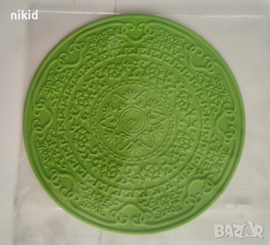 Кръг с орнаменти декори дантела силиконов молд захарна гъмпейст декор