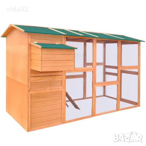 vidaXL Птичарник/кокошарник, дърво, 295x163x170 см