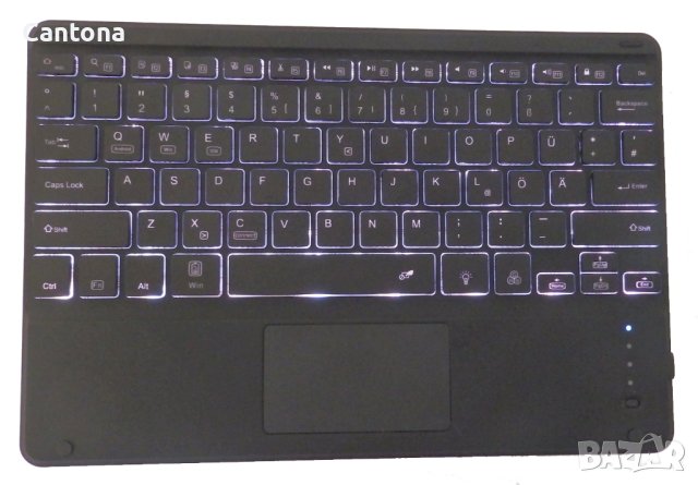 Bluetooth ултра тънка клавиатура с тъчпад, акумулаторна батерия и 7-цветна подсветка, снимка 3 - Клавиатури и мишки - 40732309