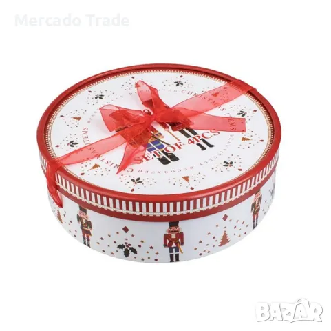 Коледен комплект Merkado Trade, 4бр.,Чинии за сервиране, Коледни войници, снимка 3 - Сервизи - 48024646