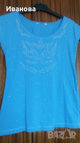 Красива синя блузка, снимка 5 - Тениски - 44923884