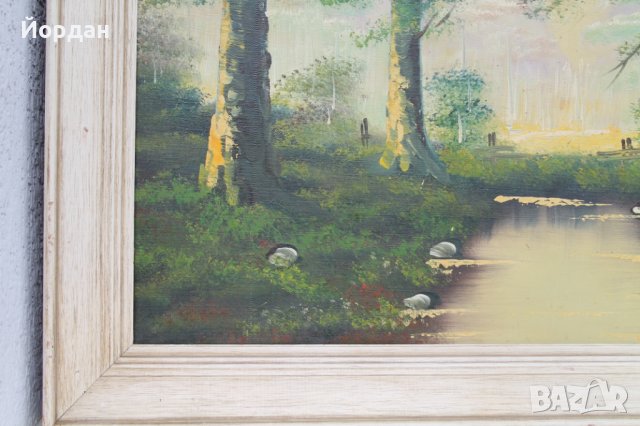 Картина масло върху платно дървена рамка, снимка 2 - Антикварни и старинни предмети - 41209665