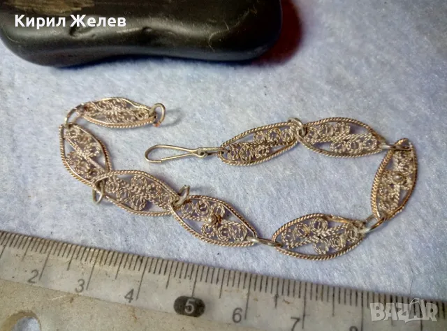 СТАРИННА ФИЛИГРАННА СРЕБЪРНА ГРИВНА СРЕБРО ВИСОКА ПРОБА РЪЧНА МАЙСТОРСКА ФИНА ИЗРАБОТКА 49299, снимка 3 - Антикварни и старинни предмети - 48467990