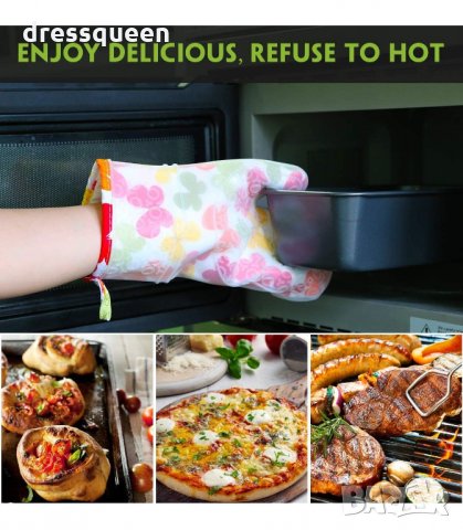 02888 Готварска ръкавица от текстил със силиконово покритие, снимка 3 - Аксесоари за кухня - 34267233