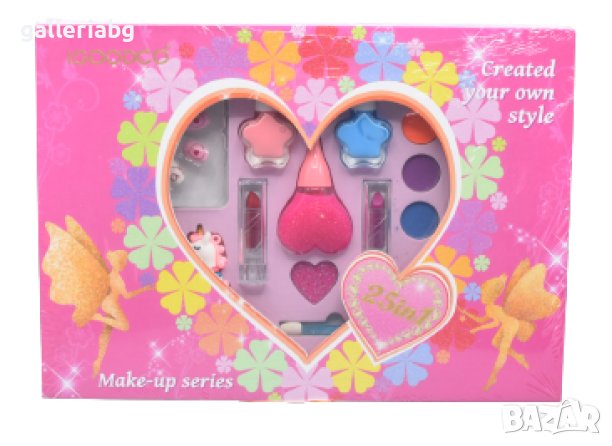 Детски комплект за гримиране с кутия сърце , снимка 1 - Други - 41358597