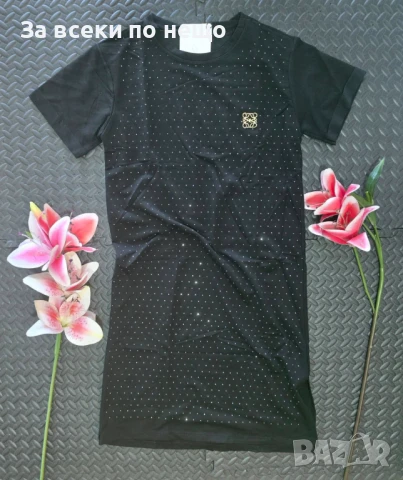 Loewe Дамска Ежедневна Спортна Рокля С Нежни Камъчета - 3 Налични Цвята Код VL-108, снимка 3 - Рокли - 50916853