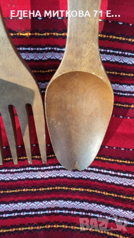 Големи дървени вилица и лъжица -за декорация, снимка 4 - Антикварни и старинни предмети - 51033642