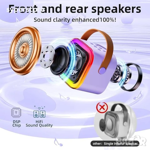 Тонколона преносима, Bluetoot, караоке, Digital One SP01079, безжична, блутут, с 2 микрофона, за дец, снимка 3 - Караоке - 50446753