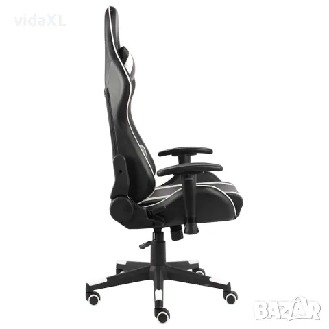vidaXL Въртящ геймърски стол, бял, PVC, снимка 2 - Работни маси и бюра - 56146302