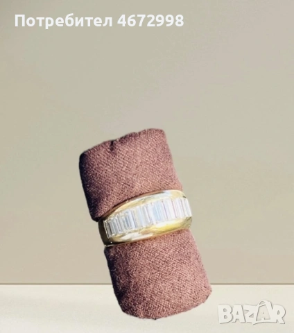 Пръстен със диаманти 2.2 к. И 18к злато, снимка 4 - Пръстени - 53266327