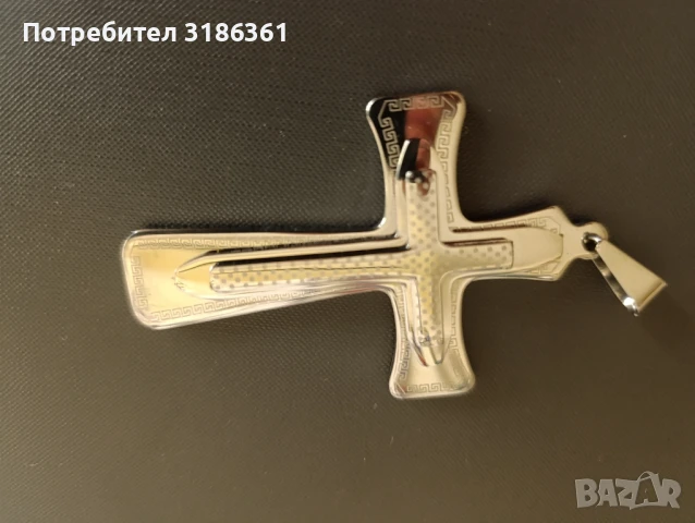 Голям кръст 9х5 см. мед.стомана, снимка 3 - Колиета, медальони, синджири - 50713215