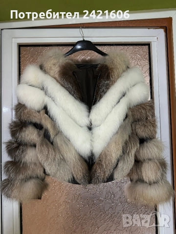 Ново! S кожено яке с естествен пух