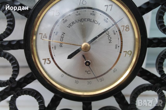 Немски термометър/барометър , снимка 4 - Антикварни и старинни предмети - 41209723