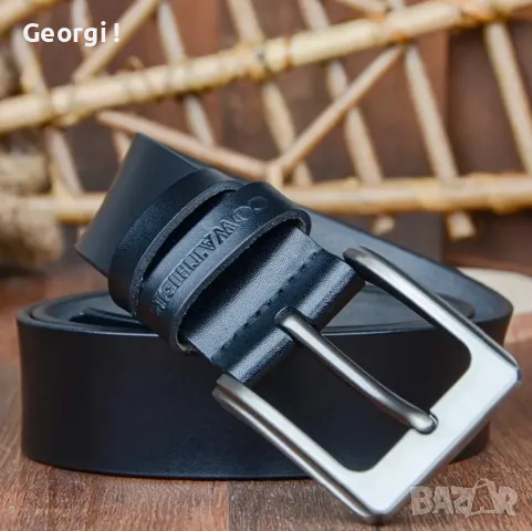 Мъжки, Премиум Спортен Кожен Колан COWATHER*/ Естествена телешка кожа!, снимка 5 - Колани - 49757236