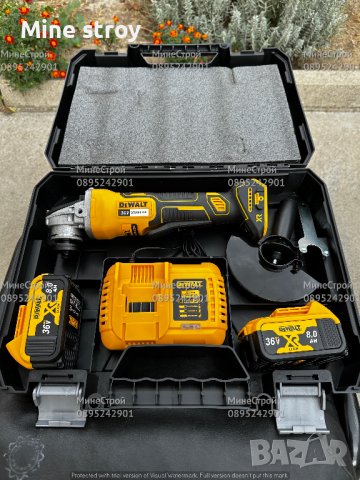 Акумулаторен ъглошлайф DeWalt XR 36V 8Ah TSTAK Девалт ФЛЕКС, снимка 4 - Други инструменти - 42523054