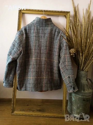 Дамско карирано марково сако/манто, снимка 4 - Сака - 53447222