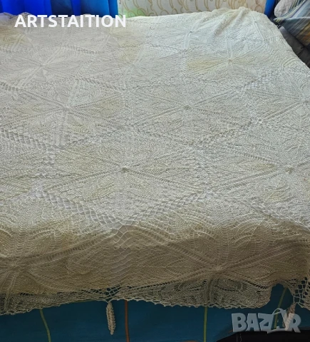 Ръчно плетена ковертюра за спалня или единично легло , снимка 5 - Покривки за легло - 50938409