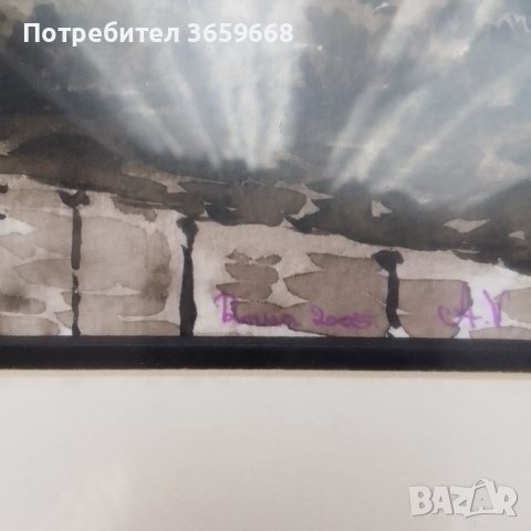 Картина,Колизеума, туш, подписана, снимка 3 - Картини - 40181309