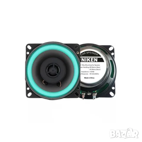 Niken двулентова автомобилна тонколона 10 cm 80W, снимка 2 - Аксесоари и консумативи - 55865595