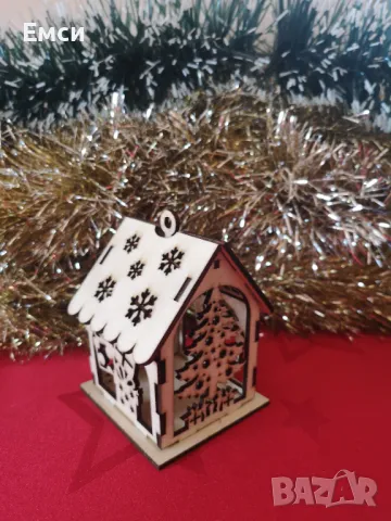 дървени коледни -елхи,фенери,къщички , снимка 2 - Коледни подаръци - 48122585