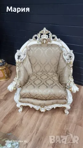 Италианска барокова холна гарнитура 055, снимка 3 - Дивани и мека мебел - 48715033