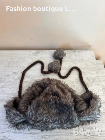 Голяма пухена зимна шапка в кафявата гама 🤎